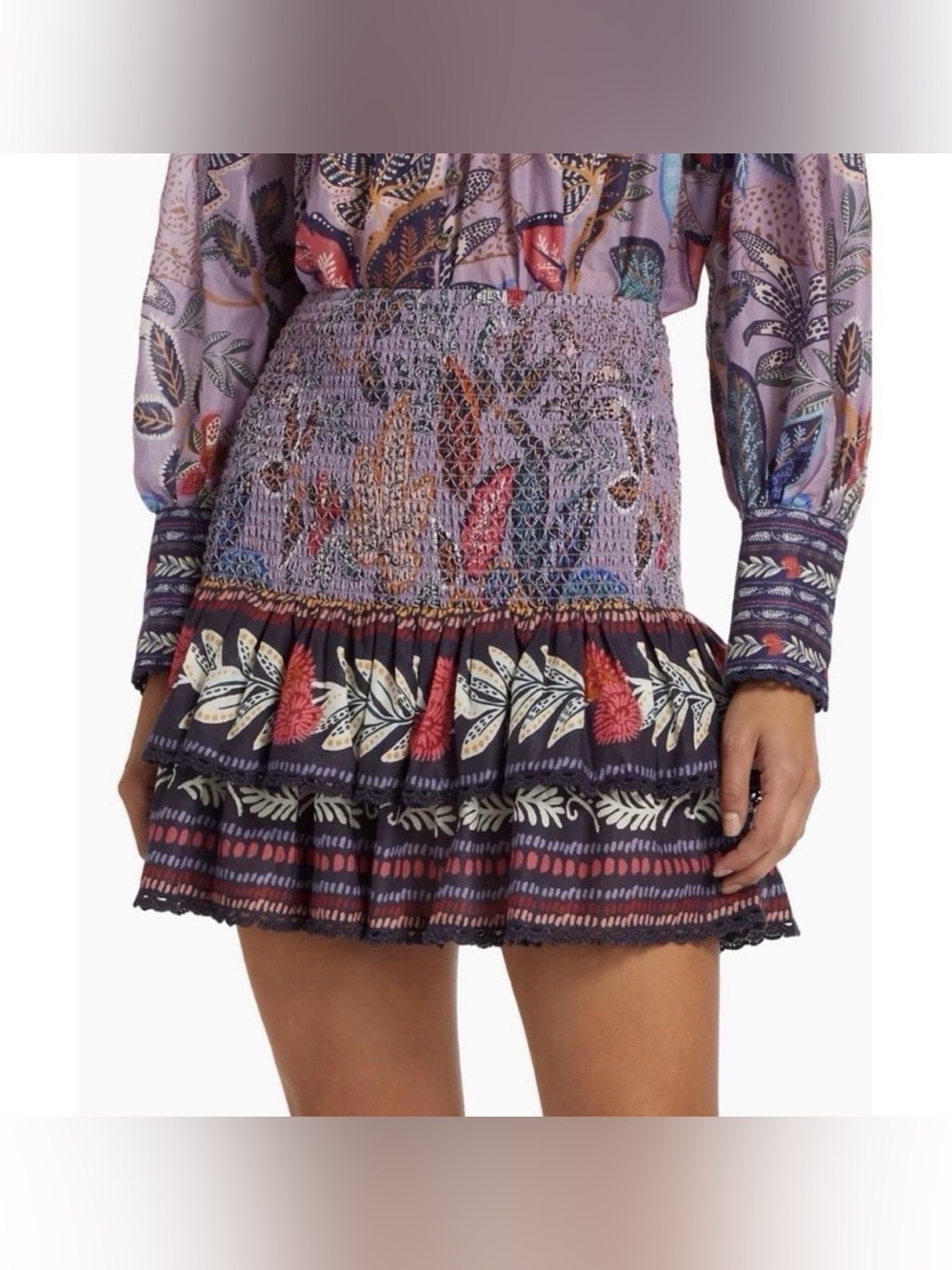 Farm Rio Lavender Wild Night Mini Skirt 
Sz XXS